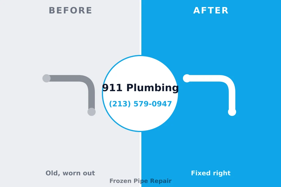 Before and after: plumbing repair Baywood, NY